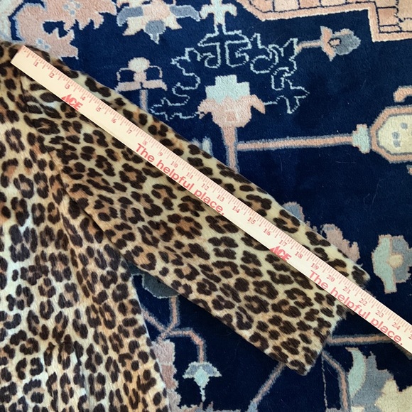 Vintage 60s Leopard Peacoat faux Fur size large 12 14 - Picture 14 of 14